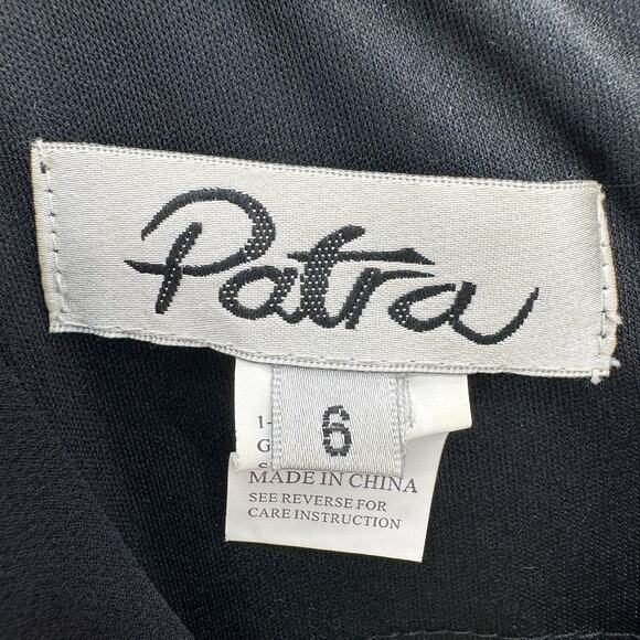 Patra Womens Tiered Sleeveless Knee Dress Size 6 Black Evening Special Occasion - Picture 2 of 13